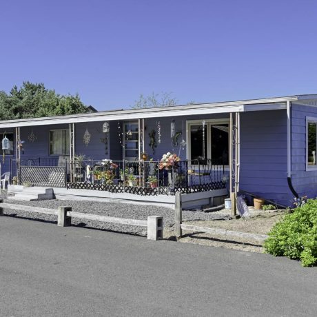 home exterior with plants and bush